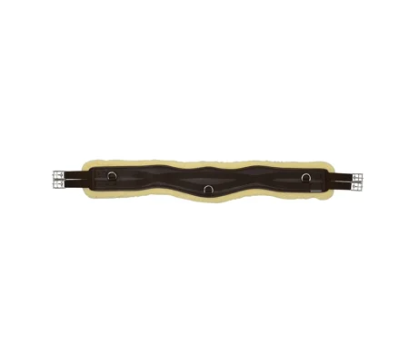 Hy Equestrian Fleece Lined GP/Jumping Contoured Girth - Brown/Natural
