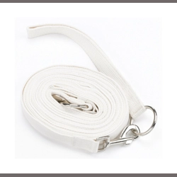 Hy Equestrian Draw Reins with Clips - White - 13'