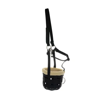 Hy Equestrian Muzzle with Fleece - Black
