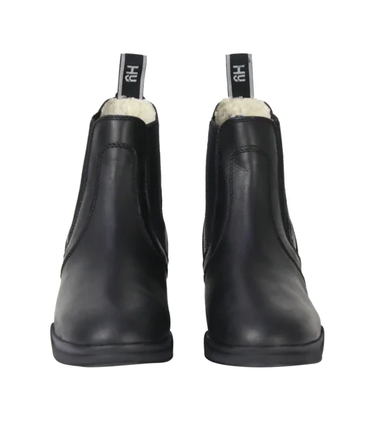 Hy Equestrian Fleece Lined Wax Leather Jodhpur Boot - Black
