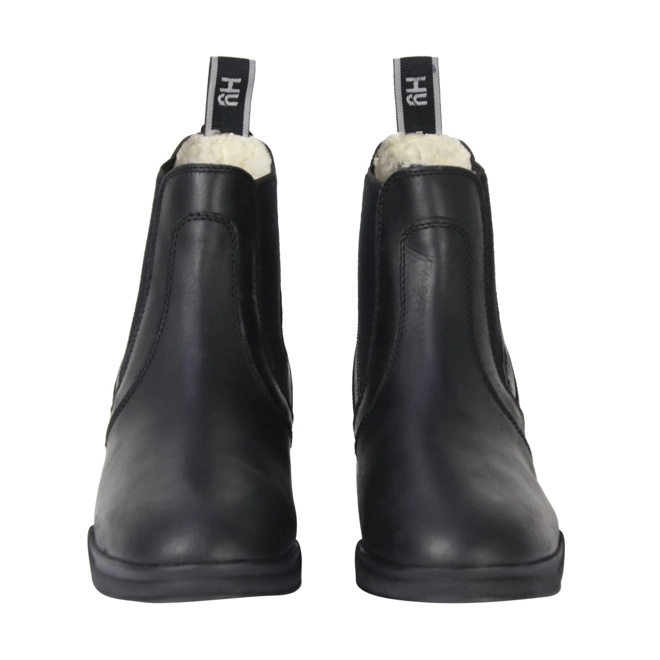 Additional Image for Hy Equestrian Fleece Lined Wax Leather Jodhpur Boot - Black