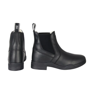 Hy Equestrian Fleece Lined Wax Leather Jodhpur Boot - Black
