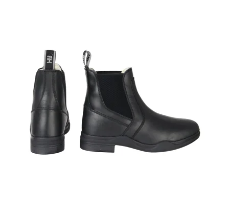 Hy Equestrian Fleece Lined Wax Leather Jodhpur Boot - Black