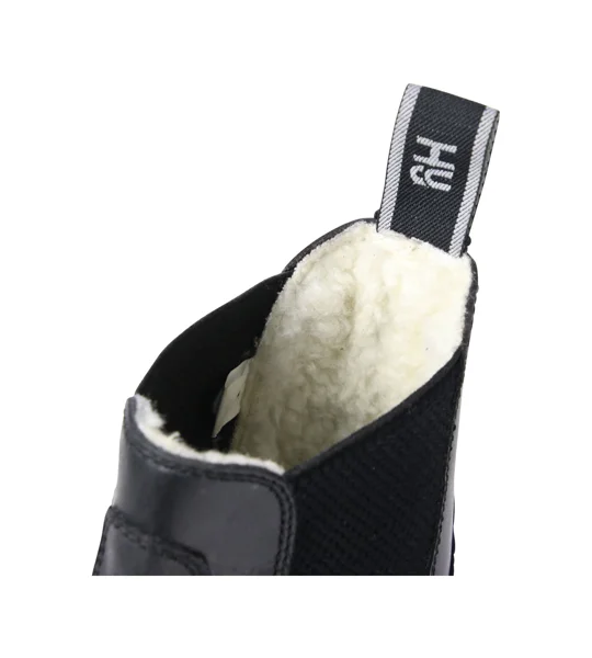 Hy Equestrian Fleece Lined Wax Leather Jodhpur Boot - Black