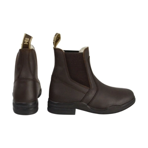 Hy Equestrian Fleece Lined Wax Leather Jodhpur Boot - Brown