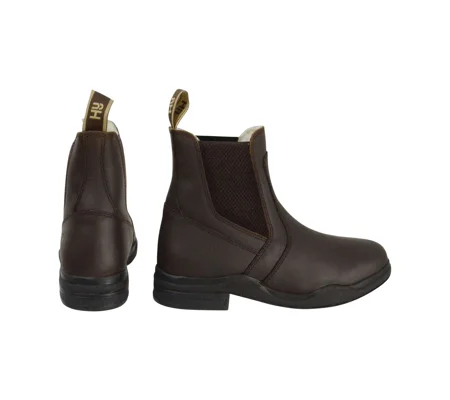 Hy Equestrian Fleece Lined Wax Leather Jodhpur Boot - Brown
