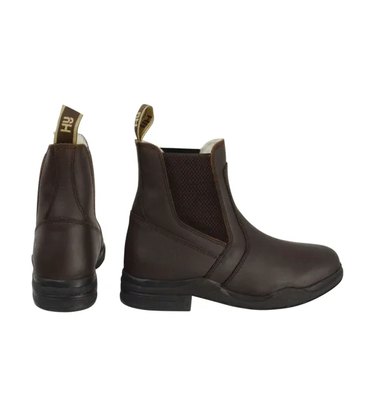 Hy Equestrian Fleece Lined Wax Leather Jodhpur Boot - Brown