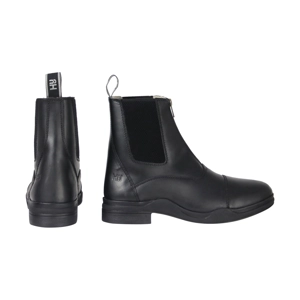Hy Equestrian Fleece Lined Wax Leather Zip Jodhpur Boot - Black