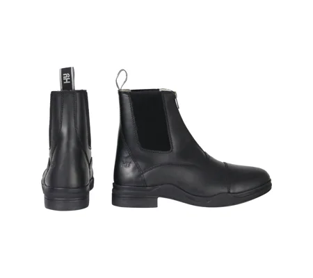 Hy Equestrian Fleece Lined Wax Leather Zip Jodhpur Boot - Black