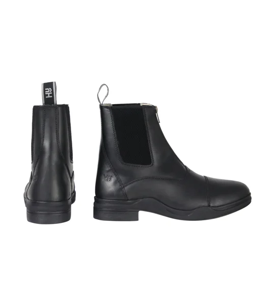 Hy Equestrian Fleece Lined Wax Leather Zip Jodhpur Boot - Black