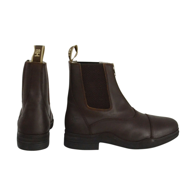 product Image for Hy Equestrian Fleece Lined Wax Leather Zip Jodhpur Boot - Brown