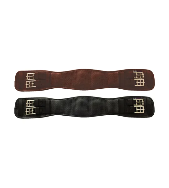 Hy Equestrian Waffle Dressage Girth - Elasticated Both Ends - Brown