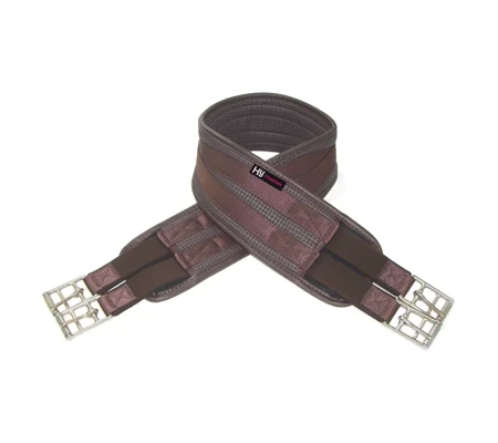 Hy Equestrian Waffle Girth - Brown - elasticated both ends