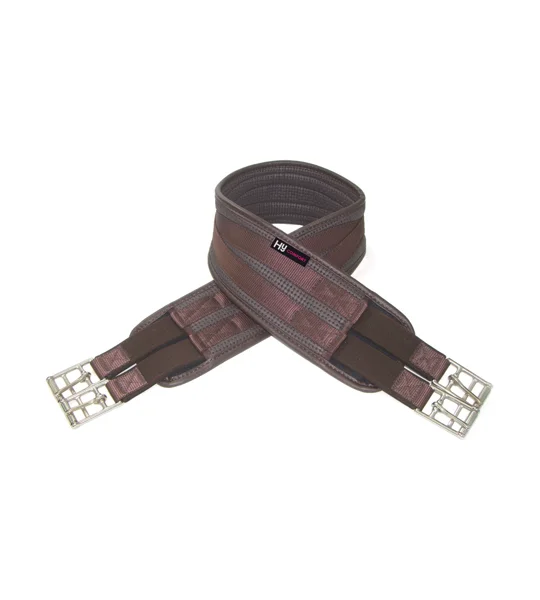 Hy Equestrian Waffle Girth - Brown - elasticated both ends