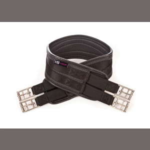 Hy Equestrian Waffle Girth - Black - elasticated both ends
