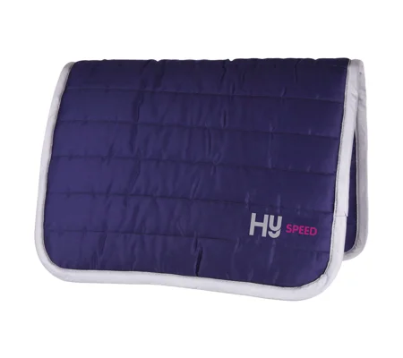 Hy Equestrian Reversible Comfort Pad - Navy/Grey Trim - One Size