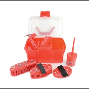 Lincoln Star Pattern Grooming Kit - Red