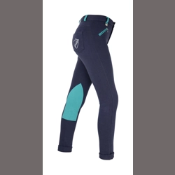 Hy Equestrian Belton Children's Jodhpurs - Navy/Teal