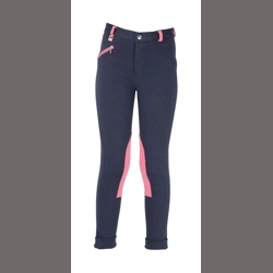 Hy Equestrian Belton Children's Jodhpurs - Navy/Pink
