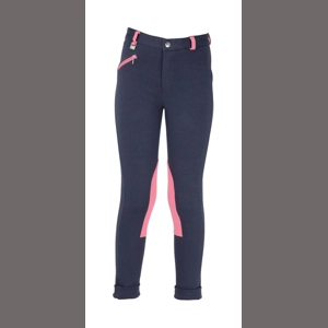 Hy Equestrian Belton Children's Jodhpurs - Navy/Pink