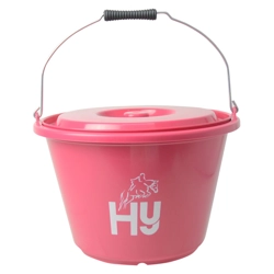 Hy Equestrian Bucket with Lid- Pink - 18 litre