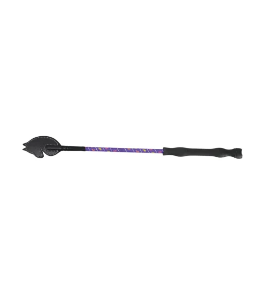 Hy Equestrian Little Rider's Whip - Purple/Silver/Yellow, Pink & Black Horses - 45cm