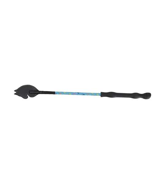 Hy Equestrian Little Rider's Whip - Blue/Silver/Yellow, Pink & Orange Horses - 45cm