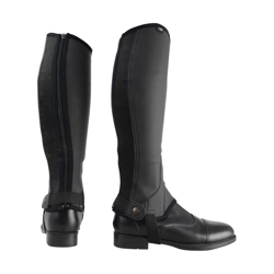 Hy Equestrian Children's Synthetic Combi Leather Chaps - Black