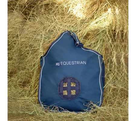 Hy Equestrian Hay Bag Navy/Grey