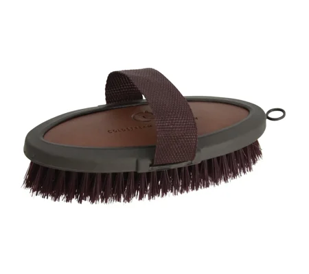 Coldstream Faux Leather Body Brush 18.3 x 9cm Brown/Black