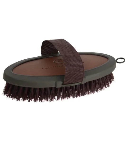 Coldstream Faux Leather Body Brush 18.3 x 9cm Brown/Black