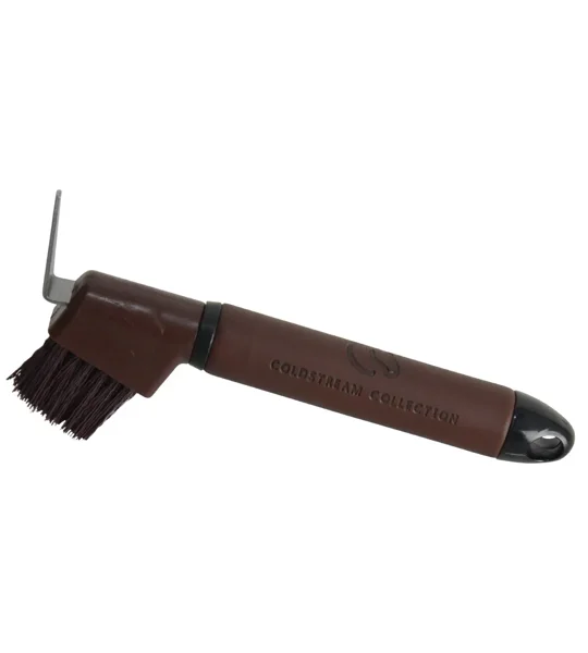 Coldstream Faux Leather Hoof Pick 19cm Brown/Black