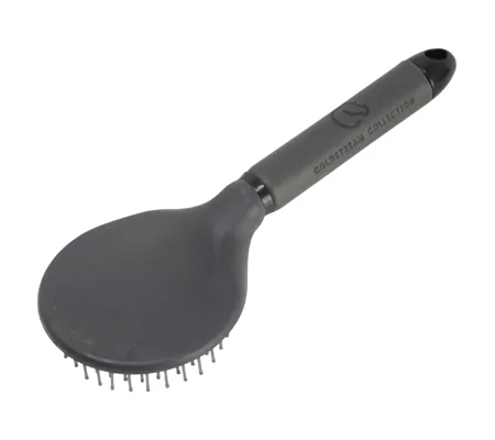 Coldstream Faux Leather Mane and Tail Brush 25cm Charcoal/Black