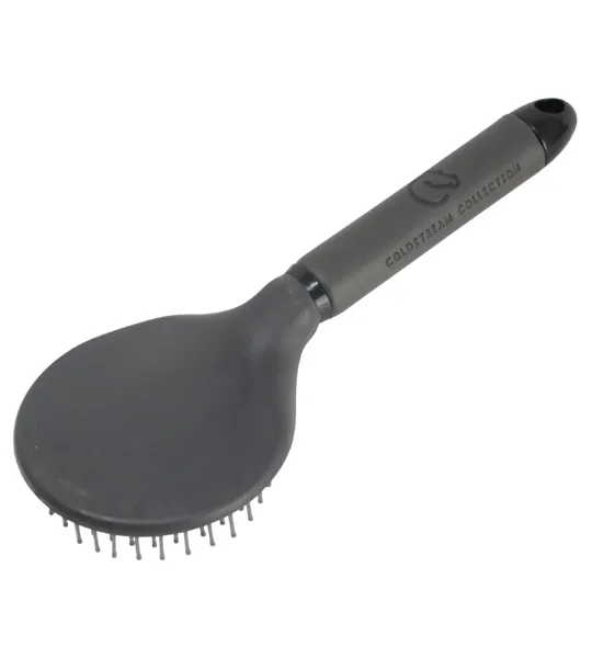Coldstream Faux Leather Mane and Tail Brush 25cm Charcoal/Black