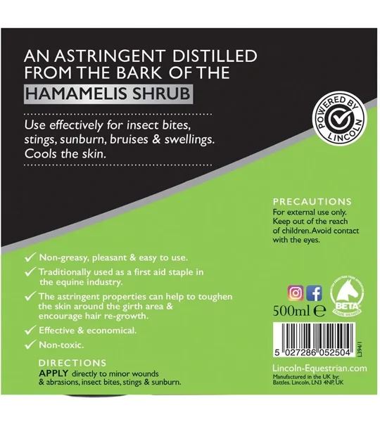 Lincoln Distilled Witch Hazel - 500ml
