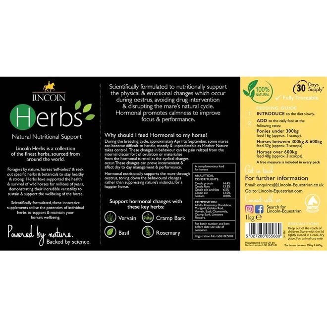 Additional Image for Lincoln Herbs Hormonal - 1kg