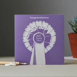 Deckled Edge Colour Block Pony Card 150 x 150mm  Congratulations