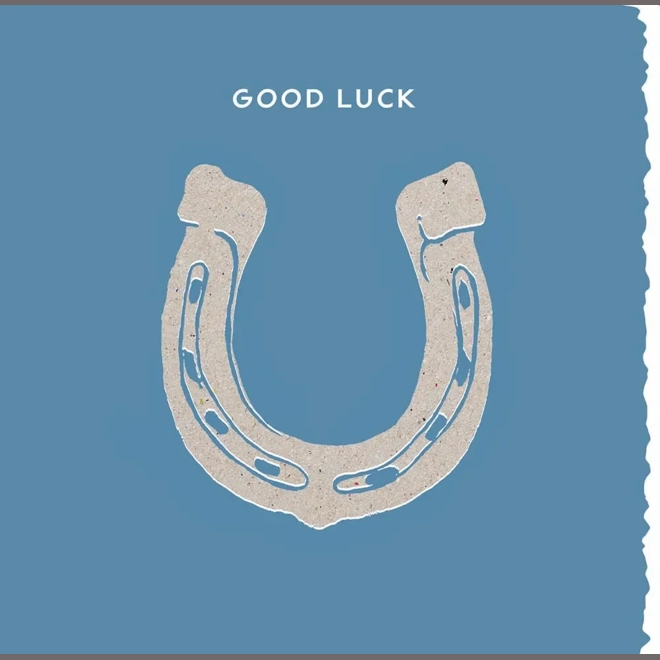 product Image for Deckled Edge Colour Block Pony Card 150 x 150mm  Good Luck - Horseshoe