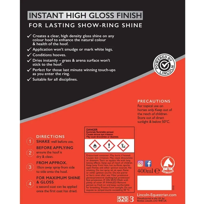 Additional Image for Lincoln Hoof Oil Spray - 400ml