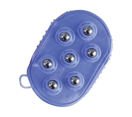 Hy Equestrian Rubber Massage Mitt - Blue - One Size