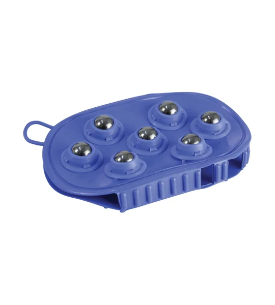 Hy Equestrian Rubber Massage Mitt - Blue - One Size