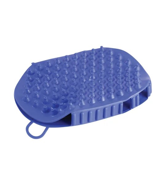 Hy Equestrian Rubber Massage Mitt - Blue - One Size