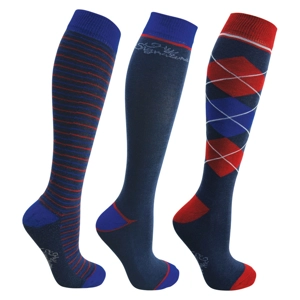 Hy Signature Socks (Pack of 3) - Navy/Red/Blue