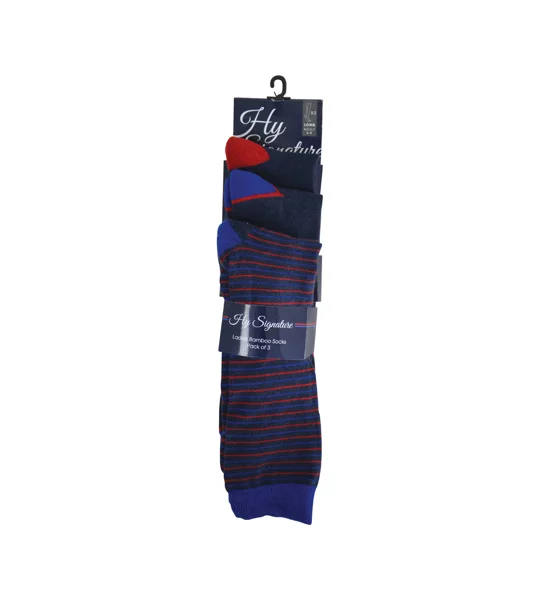 Hy Signature Socks (Pack of 3) - Navy/Red/Blue