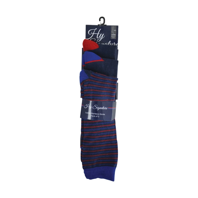 Additional Image for Hy Signature Socks (Pack of 3) - Navy/Red/Blue