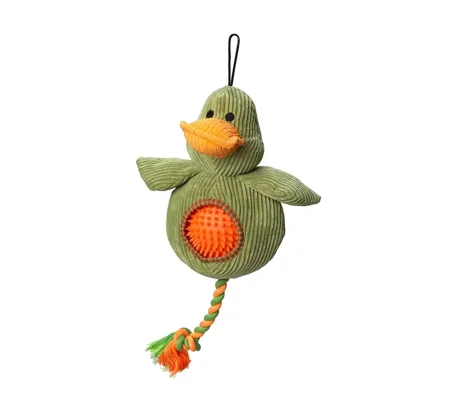 House of Paws Cord Toy with Spiky Ball - Duck