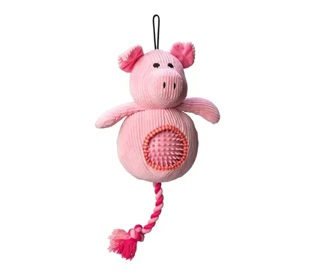 House of Paws Cord Toy with Spiky Ball - Pig
