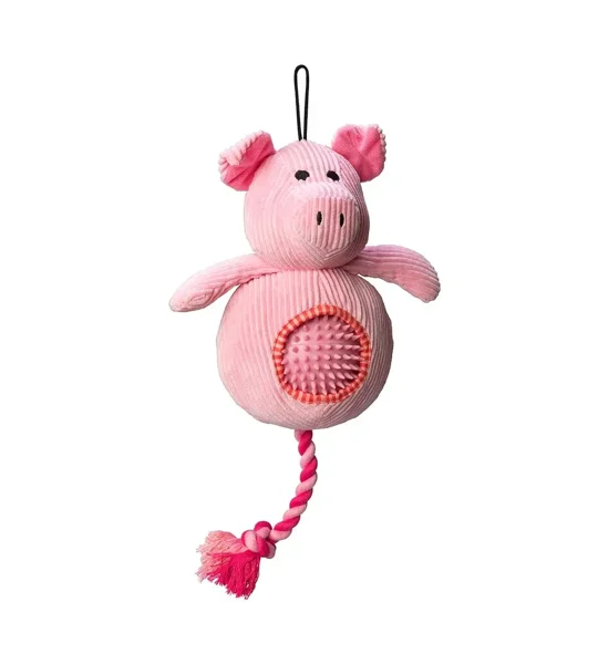 House of Paws Cord Toy with Spiky Ball - Pig