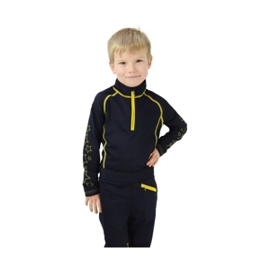 Hy Equestrian Stella Children's Base Layer - Navy/Yellow