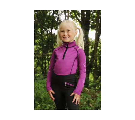 Hy Equestrian Stella Children's Base Layer - Purple/Lilac/Black - 3-4 Years